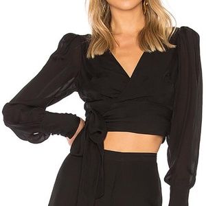 LPA Balloon Sleeve Wrap Cropped "Top 434"
